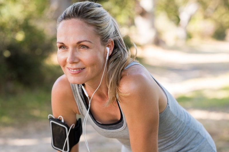 mature woman running